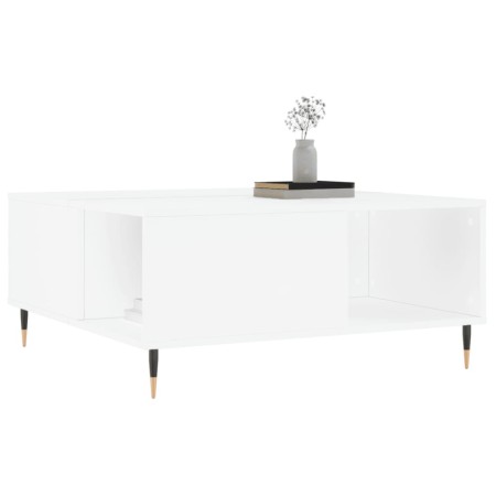 Tavolino da Salotto Bianco 80x80x36,5 cm in Legno Multistrato