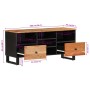 Mobile TV 100x33x46cm Legno Massello Acacia e Legno Multistrato