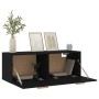Mobile Pensile Nero 100x36,5x35 cm Legno Multistrato