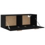 Mobile Pensile Nero 100x36,5x35 cm Legno Multistrato