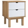 Comodino OTTA Marrone e Grigio 45x39x57 cm in Legno di Pino