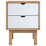 Comodino OTTA Marrone e Grigio 45x39x57 cm in Legno di Pino