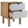 Comodino OTTA Marrone e Grigio 45x39x57 cm in Legno di Pino