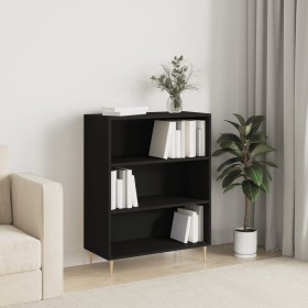 Libreria Nera 69,5x32,5x90 cm in Legno Multistrato