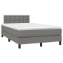 Letto a Molle Materasso e LED Grigio Scuro 120x200cm in Tessuto