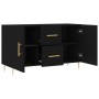 Credenza Nera 100x36x60 cm in Legno Multistrato