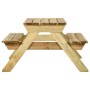 Tavolo da Picnic con Panche 110x123x73 cm in Pino Impregnato