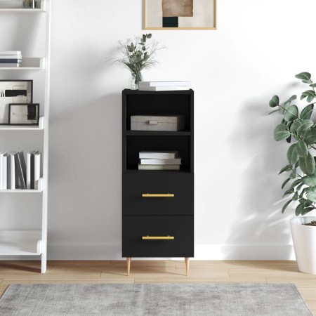 Credenza Nero 34,5x34x90 cm in Legno Multistrato