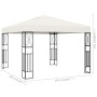 Gazebo 3x3 m Crema in Tessuto