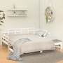 Dormeuse Estraibile Bianca Legno Massello di Pino 2x(90x190) cm