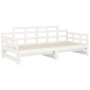 Dormeuse Estraibile Bianca Legno Massello di Pino 2x(90x190) cm