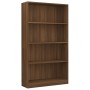 Libreria 4 Ripiani Rovere Marrone 80x24x142cm Legno Multistrato