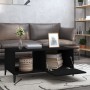 Tavolino da Salotto Nero 90x50x40 cm in Legno Multistrato
