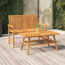 Set Salotto da Giardino 2 pz in Legno Massello di Acacia