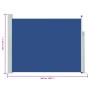 Tenda Laterale Retrattile per Patio 140x500 cm Blu