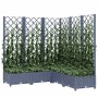 Fioriera Giardino e Graticcio Grigio Scuro 120x120x121,5 cm PP