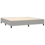 Letto a Molle Materasso e LED Grigio Chiaro 200x200 cm Tessuto