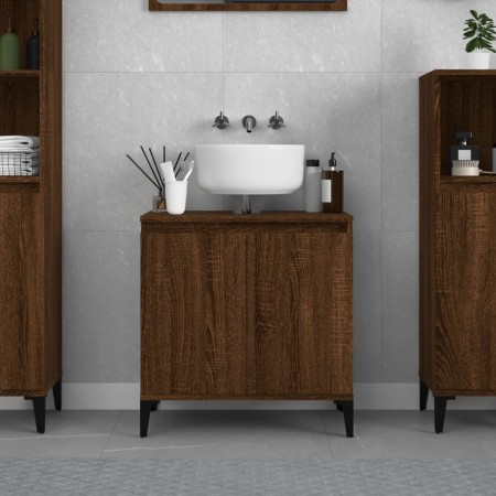 Mobile Lavabo Rovere Marrone 58x33x60 cm in Legno Multistrato