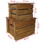 Set di Casse Portaoggetti 2 pz in Legno Massello di Recupero