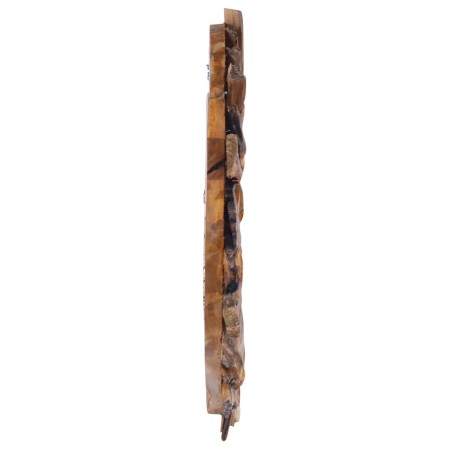 Specchio da Parete 40 cm in Legno di Teak Rotondo