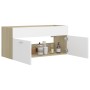 Mobile Lavabo Bianco e Rovere Sonoma 100x38,5x46cm Multistrato