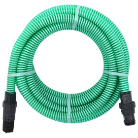 Tubo di Aspirazione con Raccordi in Ottone Verde 11" 10 m PVC