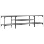 Mobile TV Grigio Sonoma 161x35x45 cm Legno Multistrato e Ferro