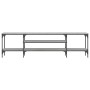 Mobile TV Grigio Sonoma 161x35x45 cm Legno Multistrato e Ferro