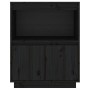 Credenza Nera 60x34x75 cm in Legno Massello di Pino