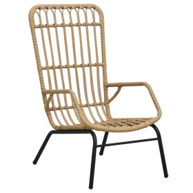 Sedia da Giardino in Polyrattan Marrone Chiaro