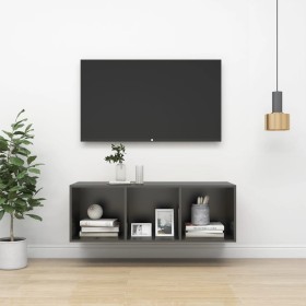 Mobile TV da Parete Grigio 37x37x107 cm in Legno Multistrato