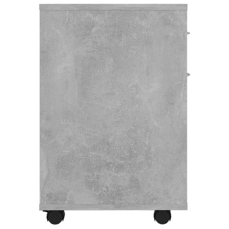 Mobiletto con Ruote Grigio Cemento 45x38x54cm Legno Multistrato