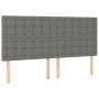 Letto a Molle Materasso e LED Grigio Scuro 180x200cm in Tessuto