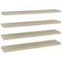 Scaffali a Parete 4 pz Rovere 120x23,5x3,8 cm in MDF