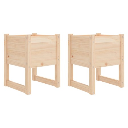 Fioriere 2 pz 40x40x52,5 cm in Legno Massello di Pino