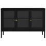 Credenza Nera 105x35x70 cm in Acciaio e Vetro