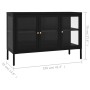 Credenza Nera 105x35x70 cm in Acciaio e Vetro