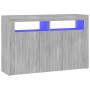 Credenza con Luci LED Grigio Sonoma 115,5x30x75 cm