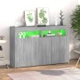 Credenza con Luci LED Grigio Sonoma 115,5x30x75 cm