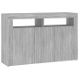 Credenza con Luci LED Grigio Sonoma 115,5x30x75 cm