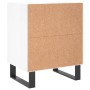 Comodini 2 pz Bianco Lucido 40x30x50 cm in Legno Multistrato