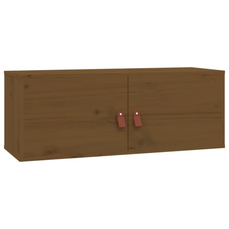 Pensili 2 pz Marrone Miele 80x30x30cm in Legno Massello di Pino