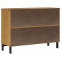 Credenza FLAM 110x40x80 cm Anta in Vetro Massello di Pino