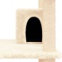 Albero per Gatti con Tiragraffi in Sisal Crema 162 cm