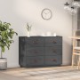 Credenza Grigia 100x40x75 cm in Legno Massello di Pino