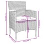Set Mobili da Pranzo per Giardino 3 pz Polyrattan Nero