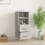 Credenza Grigio Cemento 34,5x34x90 cm in Legno Multistrato