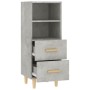 Credenza Grigio Cemento 34,5x34x90 cm in Legno Multistrato