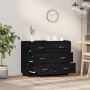 Credenza Nera 100x40x75 cm in Legno Massello di Pino