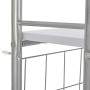 Set Tavolo Sedie Pieghevoli con Scaffale 3pz MDF Acciaio Bianco